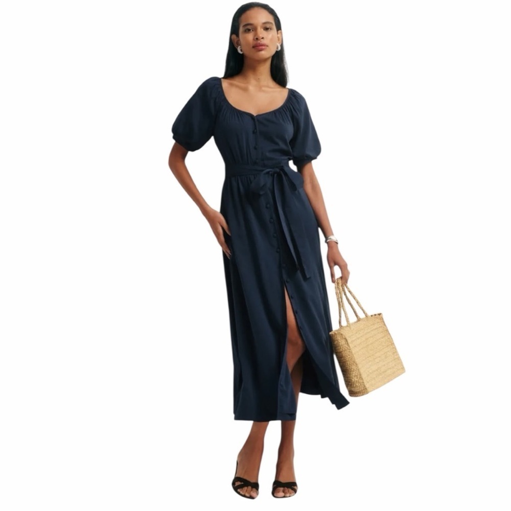 NWT Reformation Roland Midi Dress Midnight Size XS